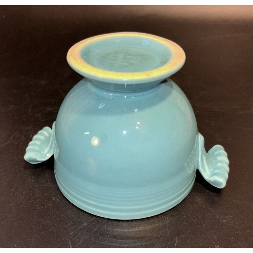 Vintage Fiesta Turquoise (Older) Sugar Bowl No Lid older color Homer Laughlin